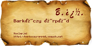 Barkóczy Árpád névjegykártya
